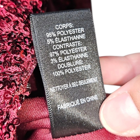 ASTR The Label Sequin Twist Front Minidress, Size L, Burgundy, NWT - Picture 11 of 11